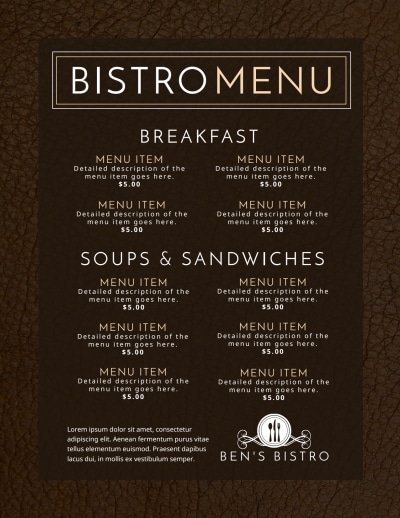 Bistro   Side 1 Image