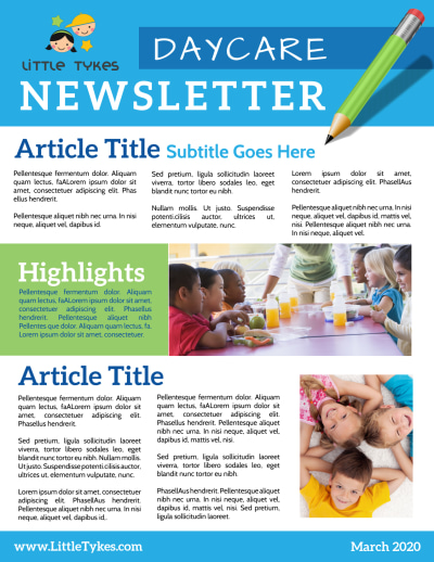 Monthly Daycare   Side 2 Image