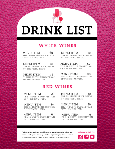 Drink List Restaurant   qv207e7kj1 Side 2 Image
