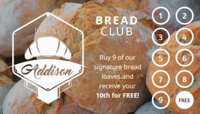 Bakery Loyalty Punch Card  Side 1 Image